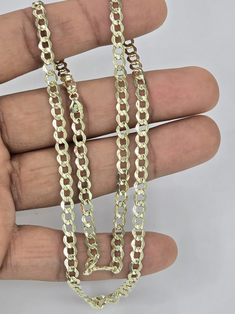10k Real Gold Cuban Curb Chain 4.5mm 22 Inches